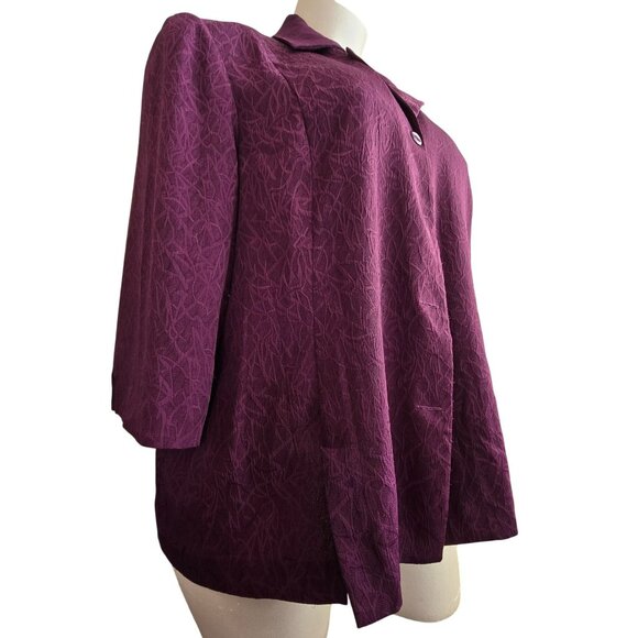 Vintage Purple Textured Button-Up Blazer Womans Plus Size 3x Russel Kent JJ4035 - Picture 4 of 11